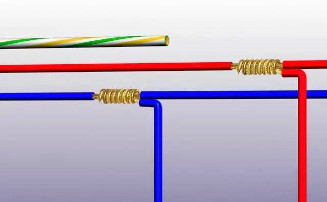 室内用电线头分线连接方法